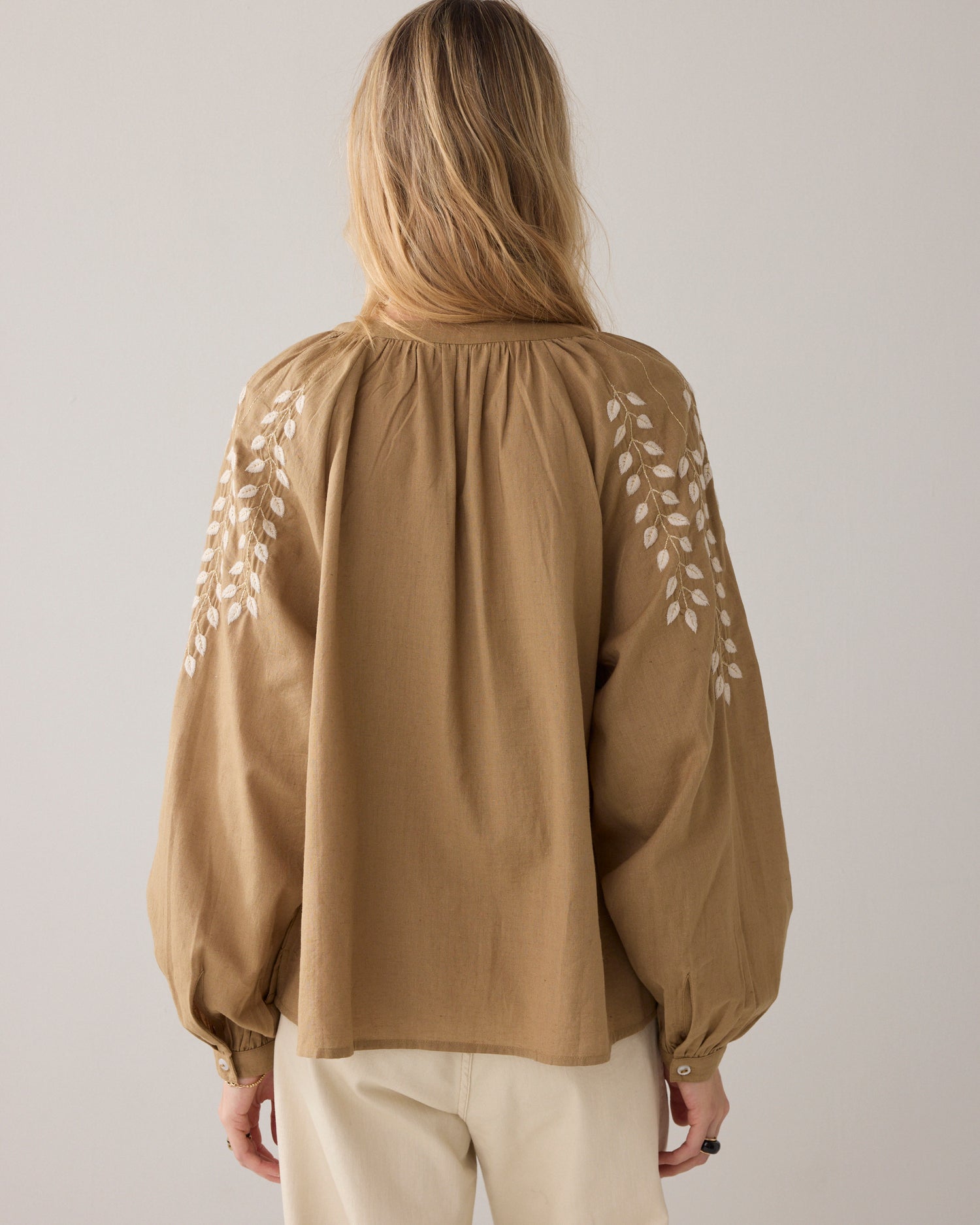 Chemisier en coton aspect lin