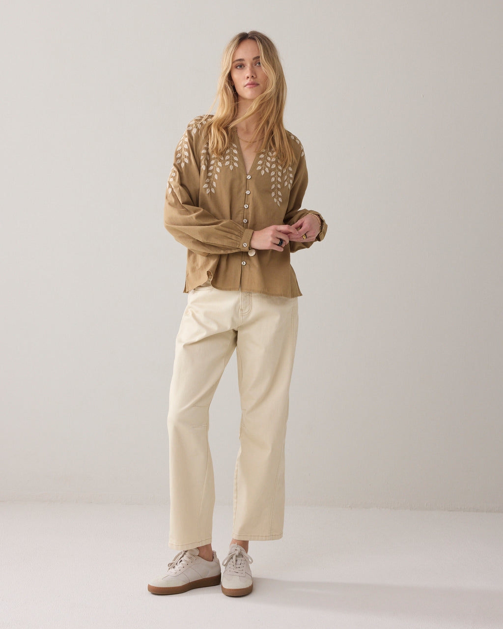 Blouse linnenlook katoen