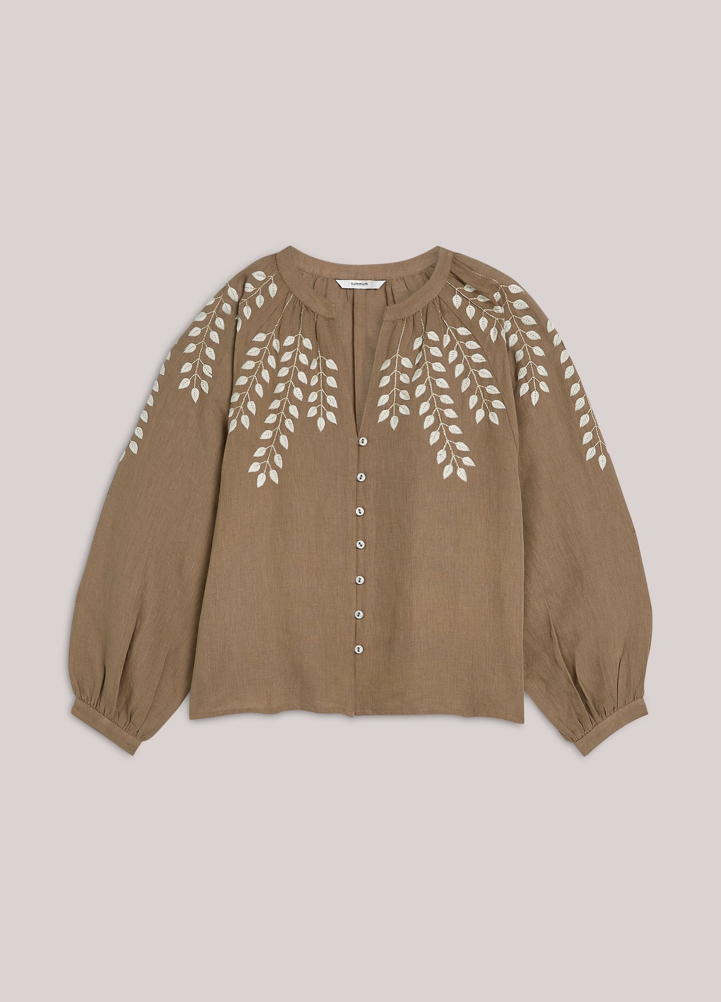 Blouse in linen-look cotton