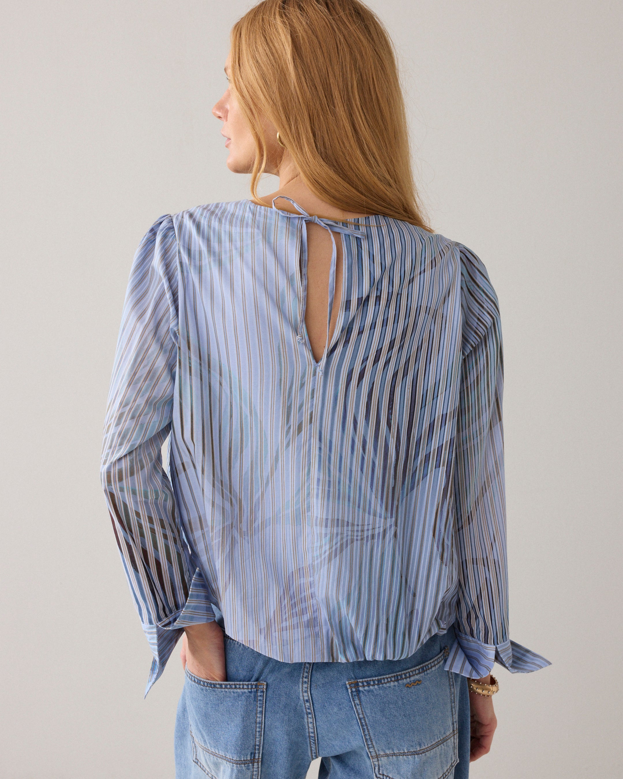 Geplooide top met print