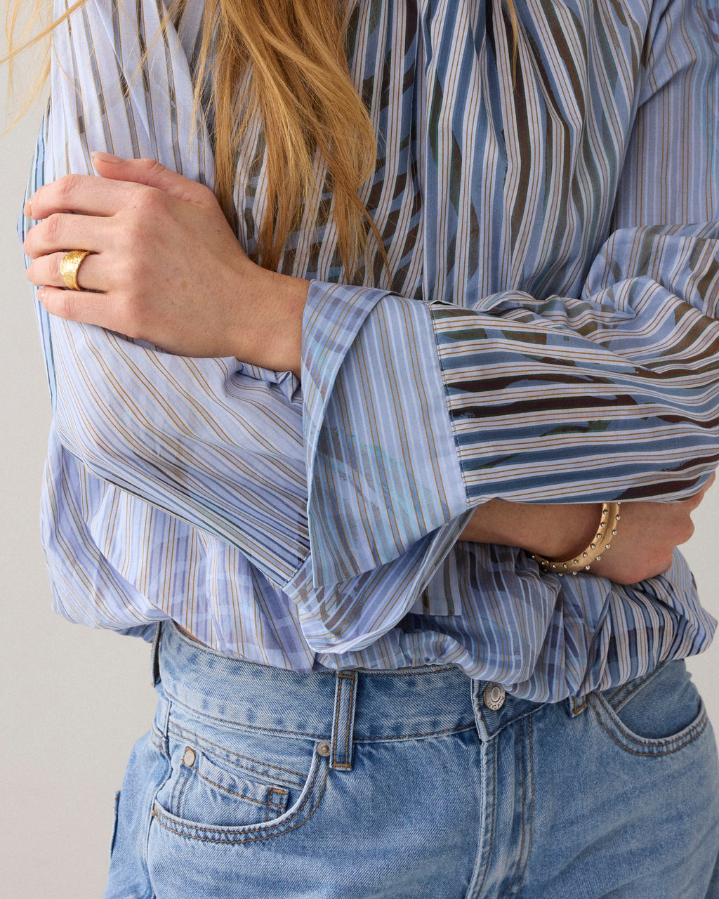 Geplooide top met print
