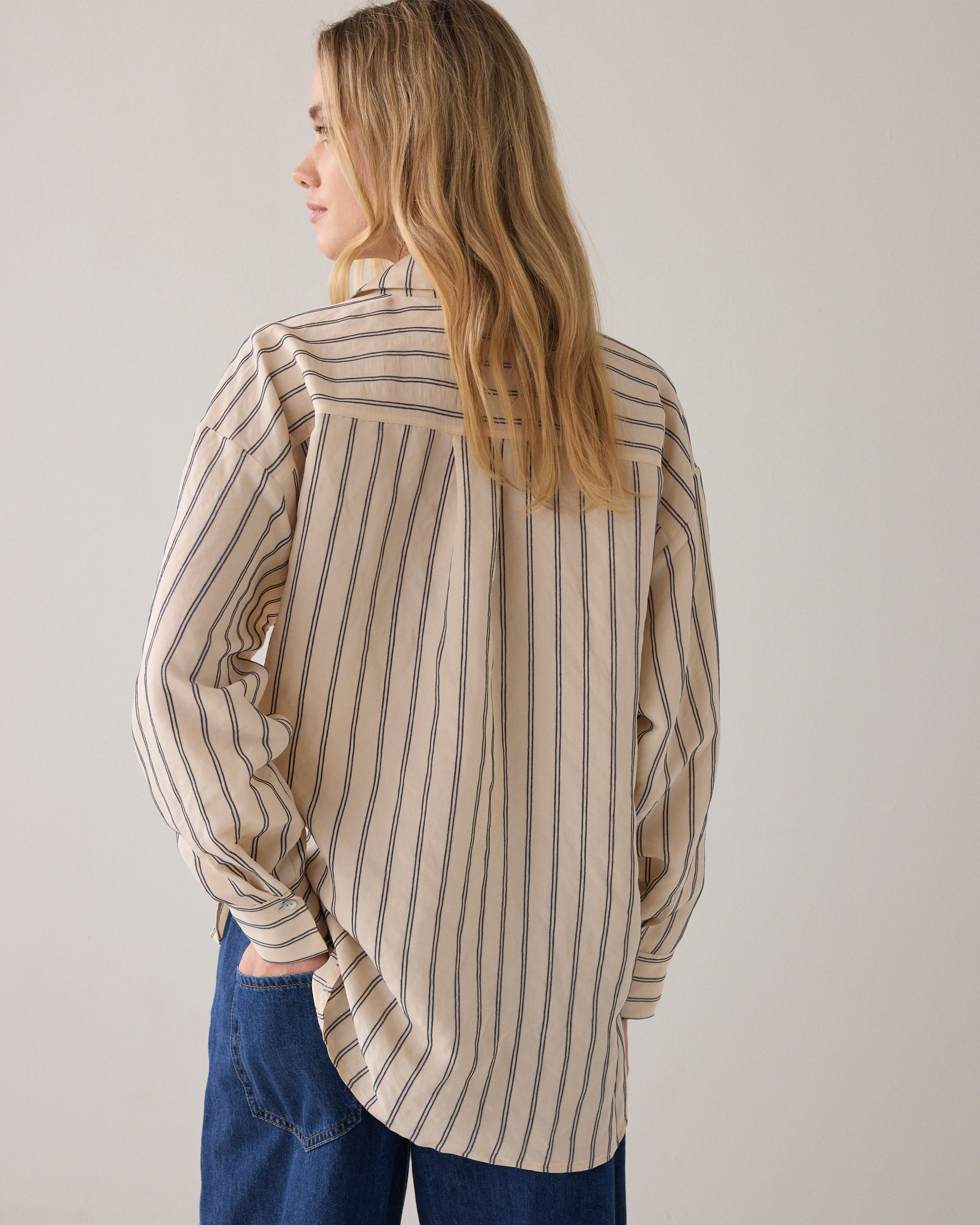 Blouse met chenille-streep