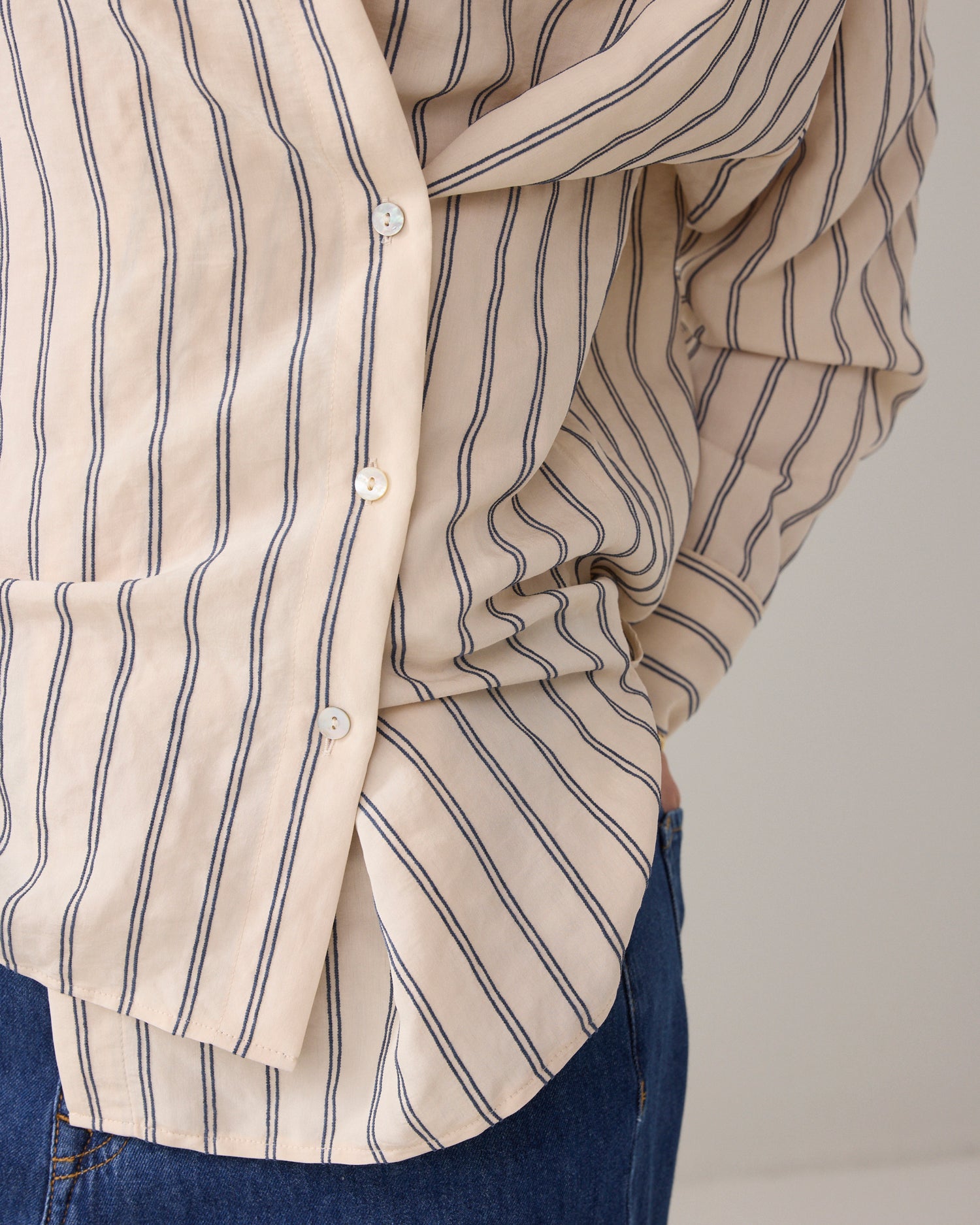 Blouse met chenille-streep