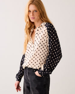 Boxy blouse met stippenprint