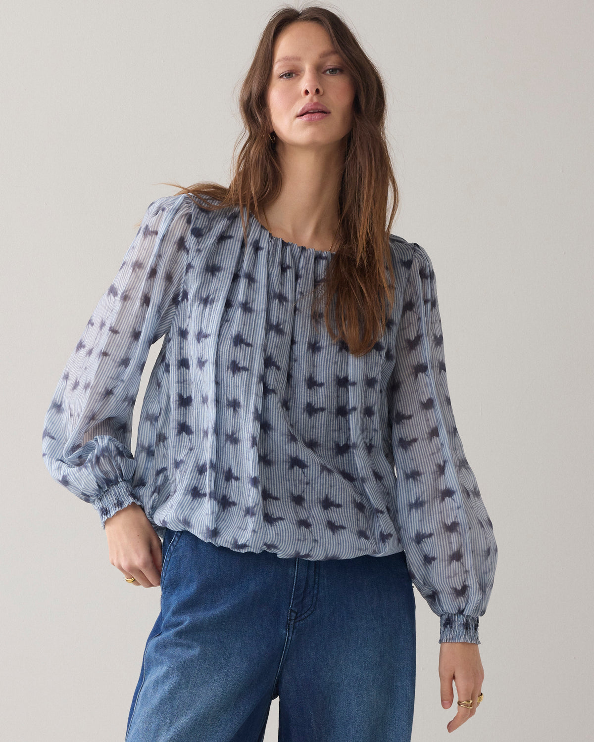 Top tie-dye à imprimé rayé