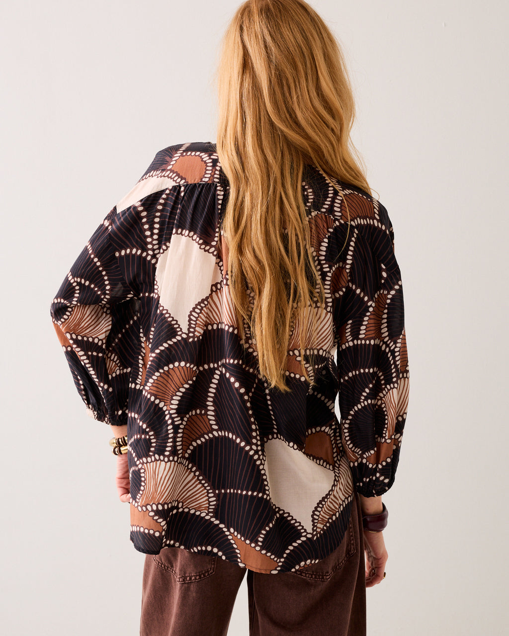 Ruimvallende blouse met print