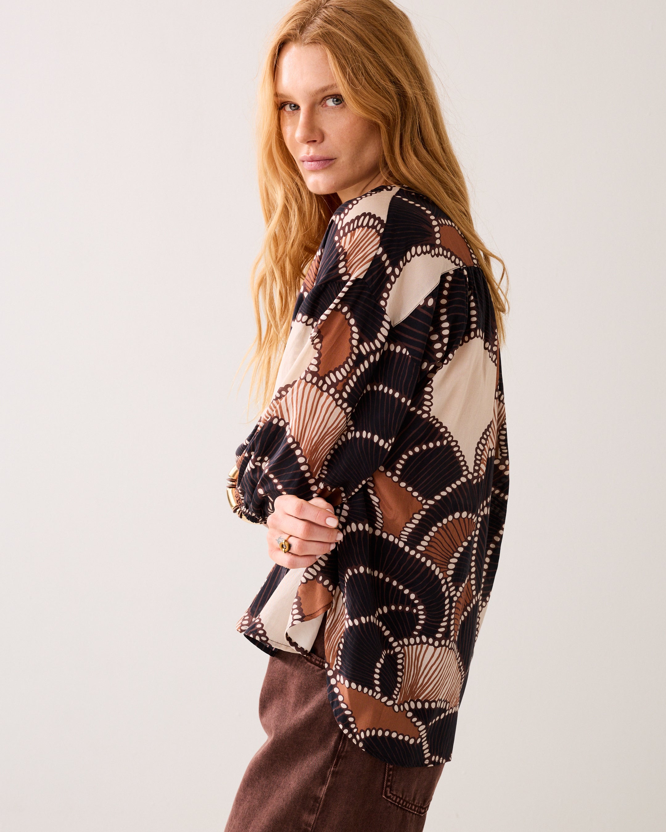 Ruimvallende blouse met print