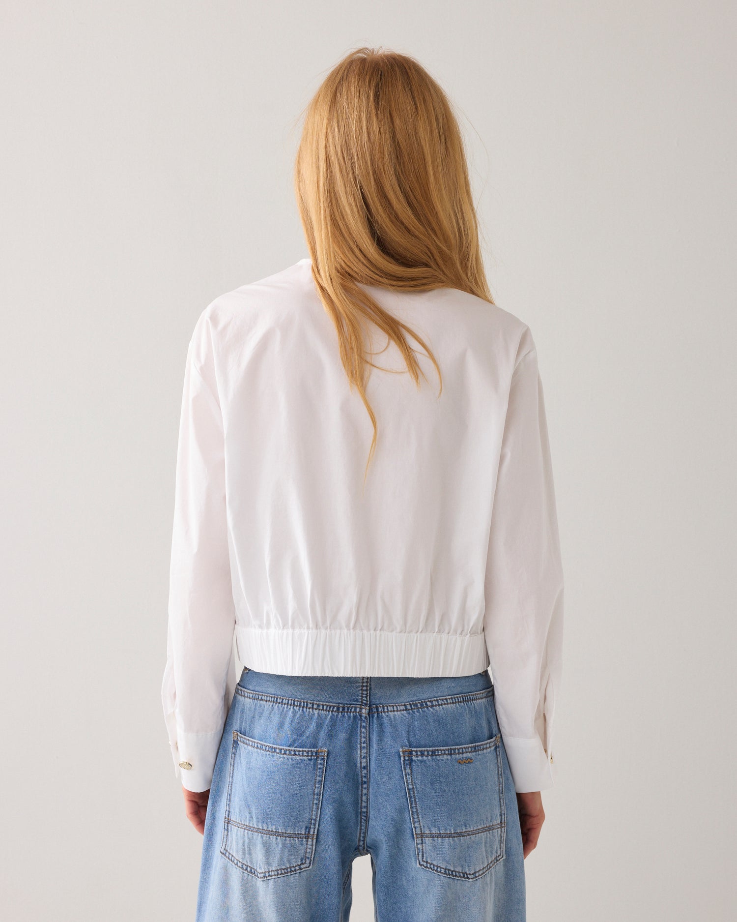 Blouse en popeline froissée