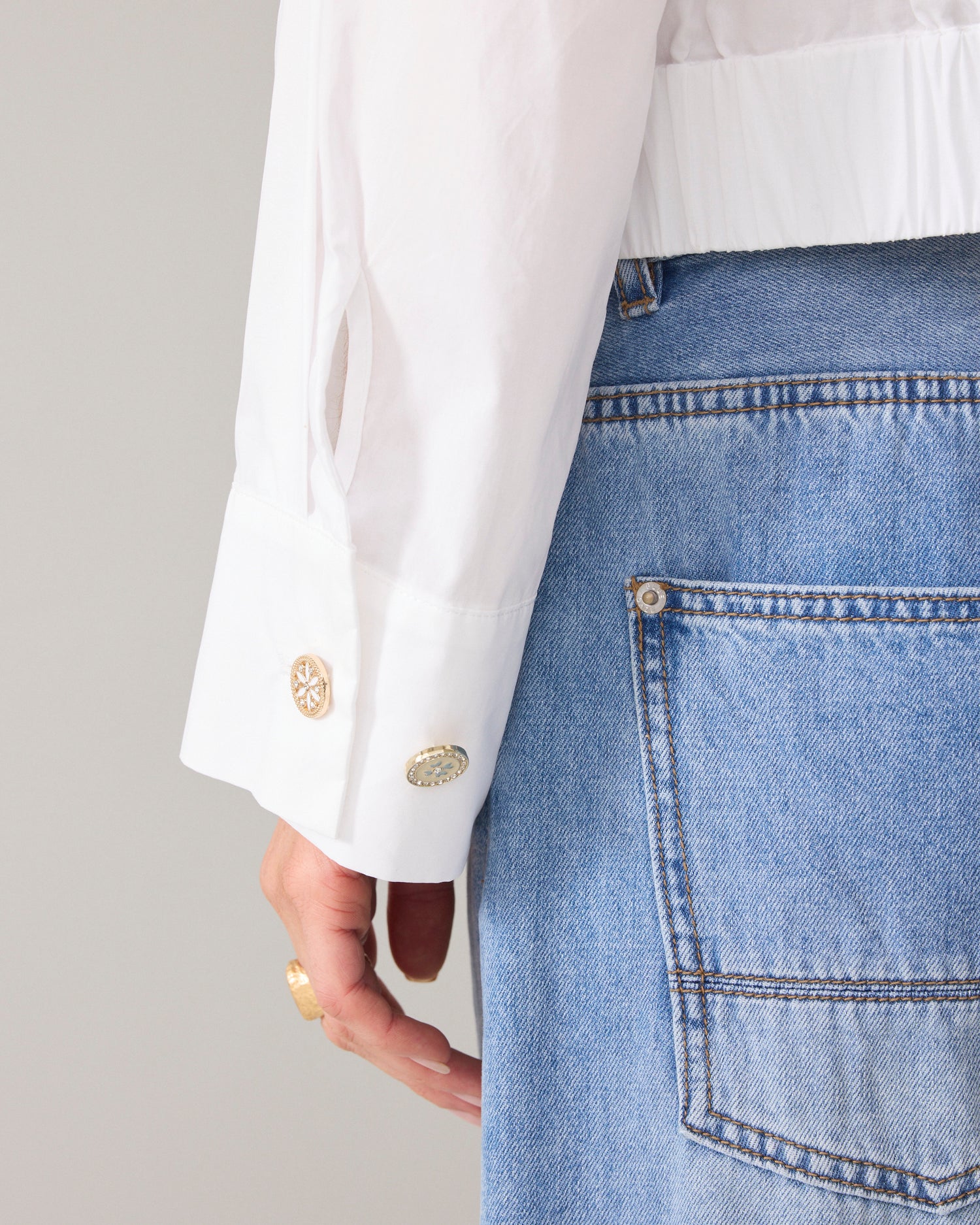 Blouse en popeline froissée