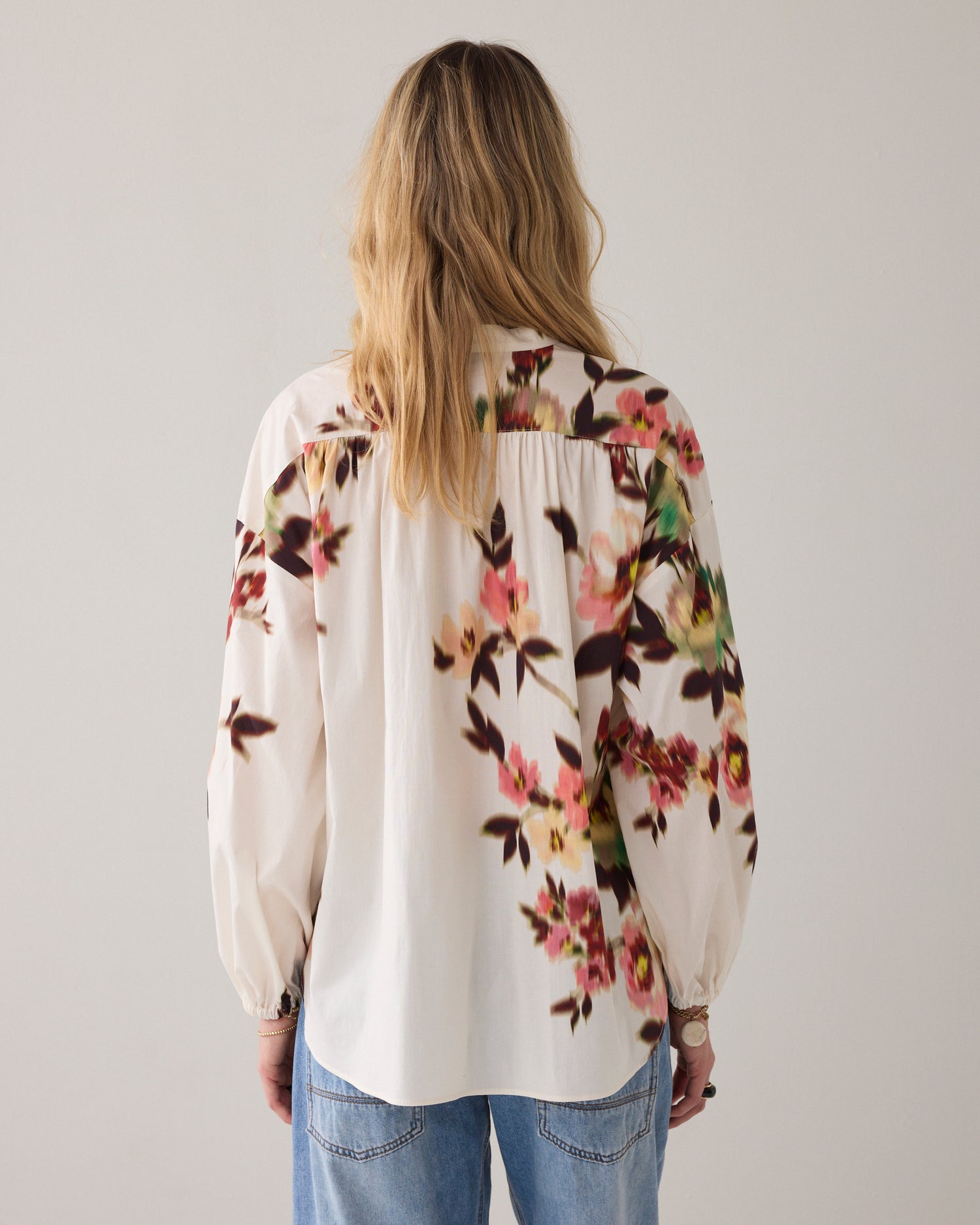 Blouse faded bloemenprint