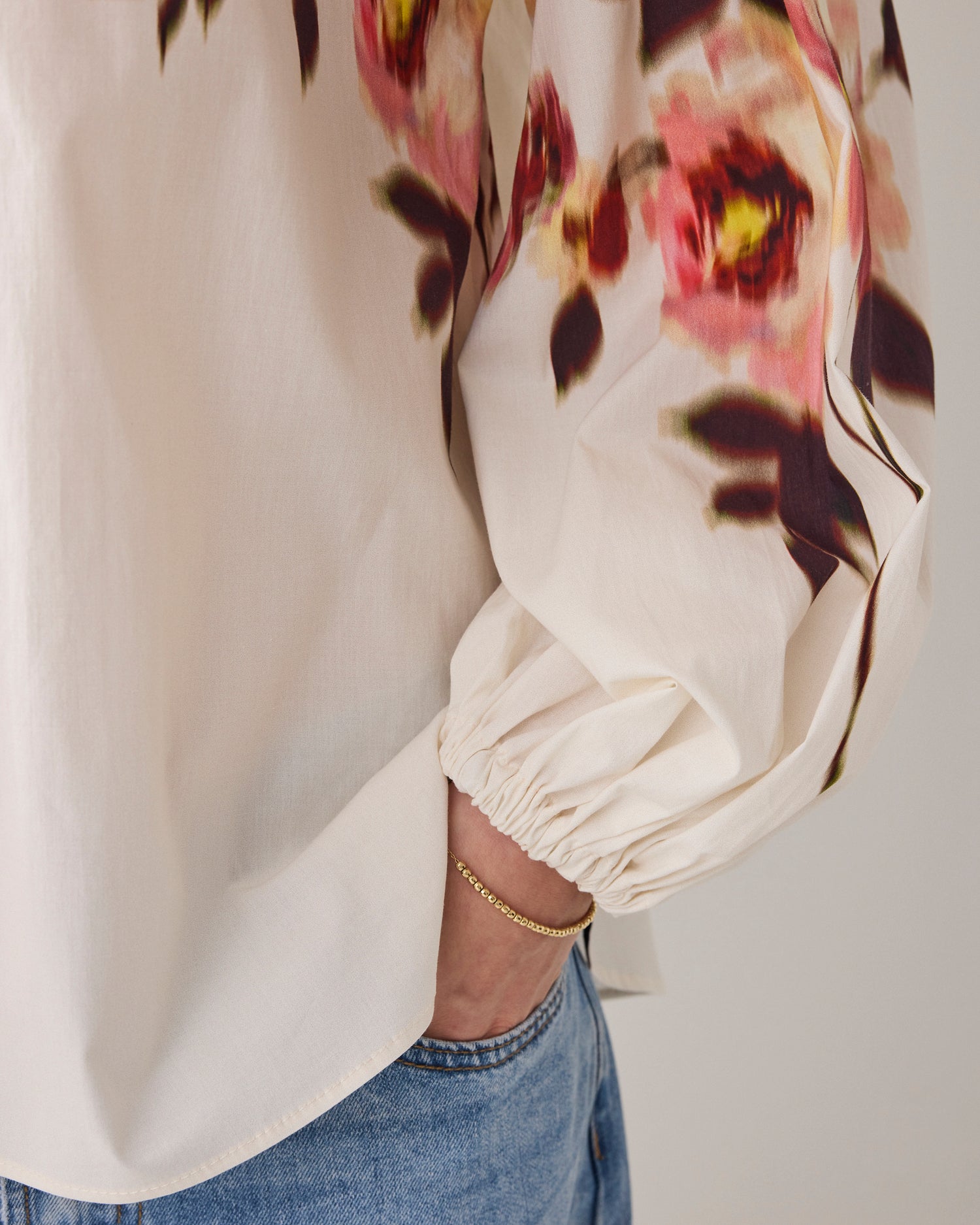 Blouse faded bloemenprint