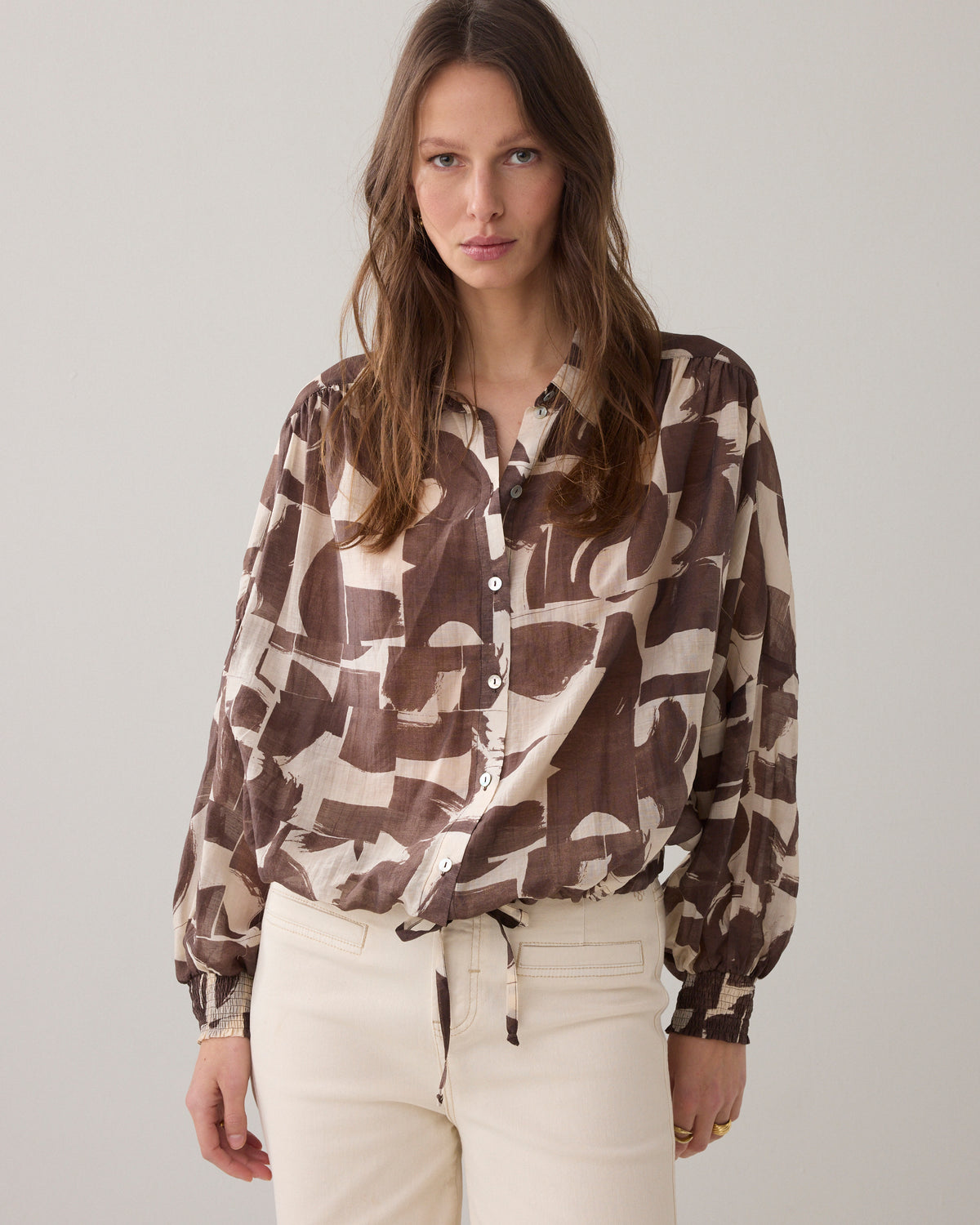 Boxy blouse met graphic print