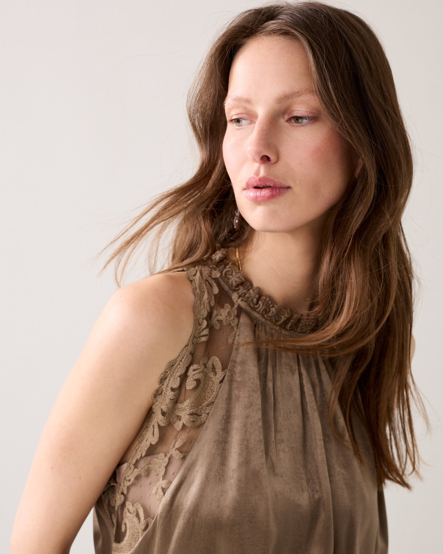 Halter top with lace