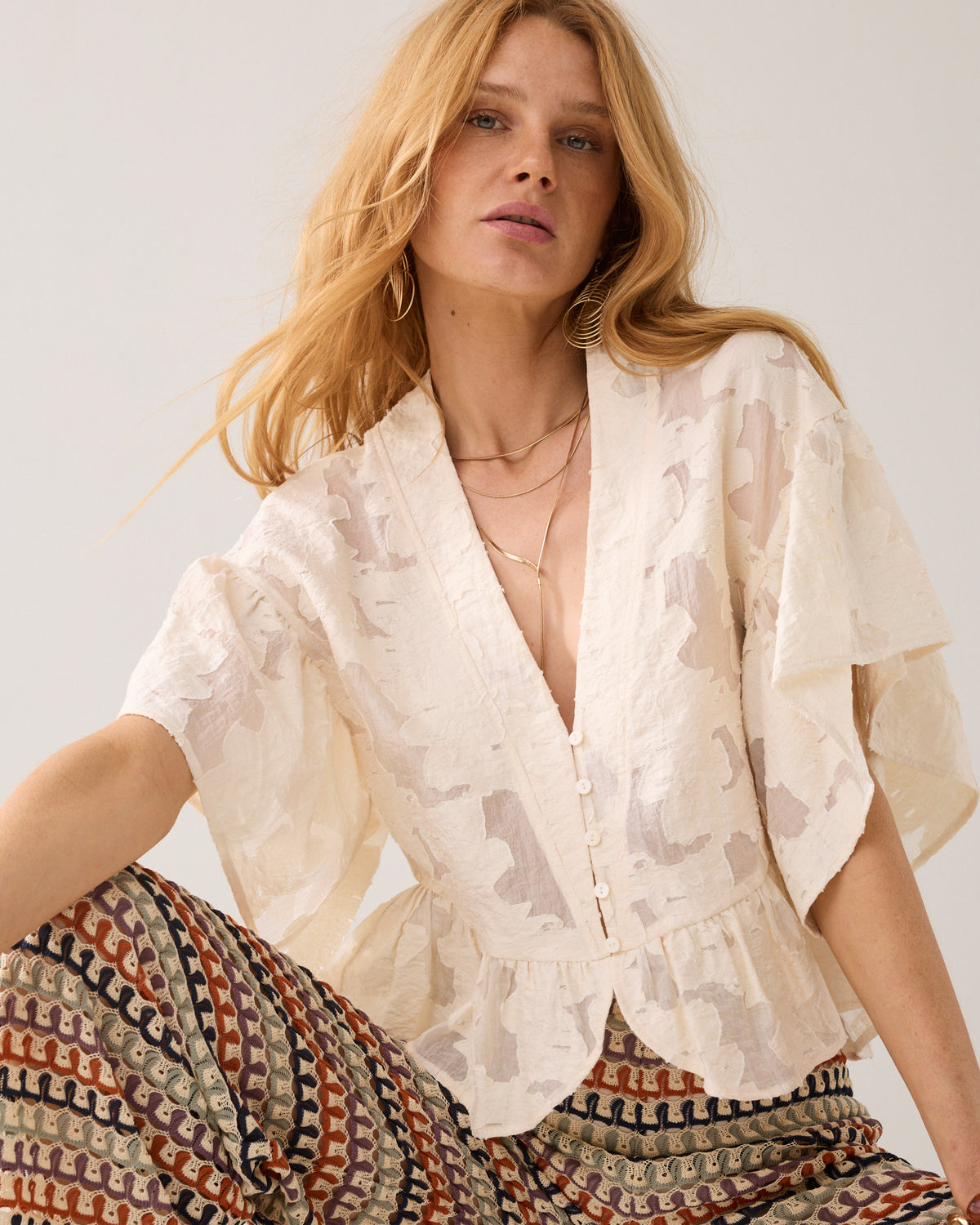 Blouse péplum bohème
