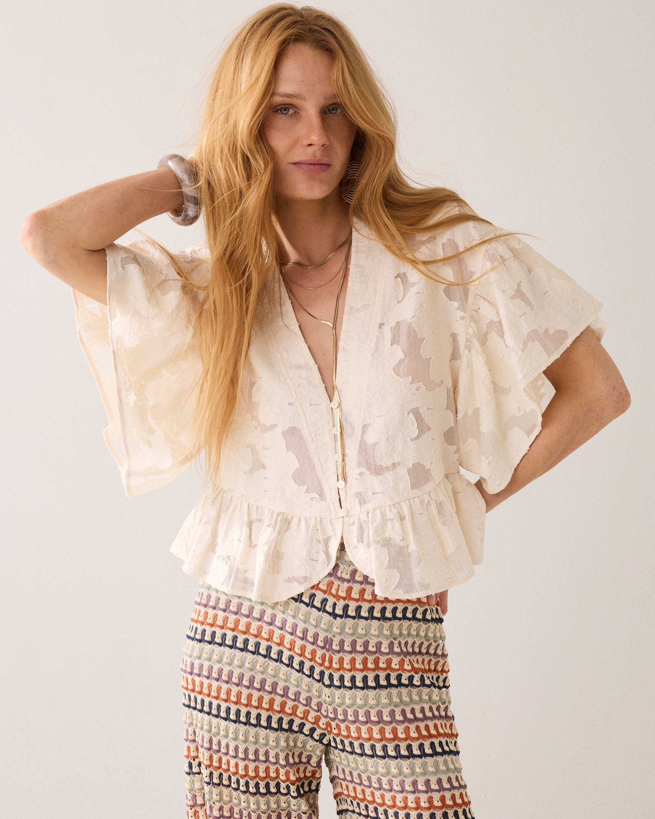 Blouse péplum bohème