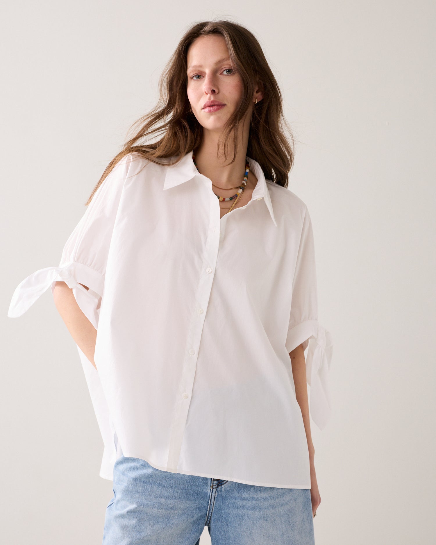 Super-wide shirt blouse