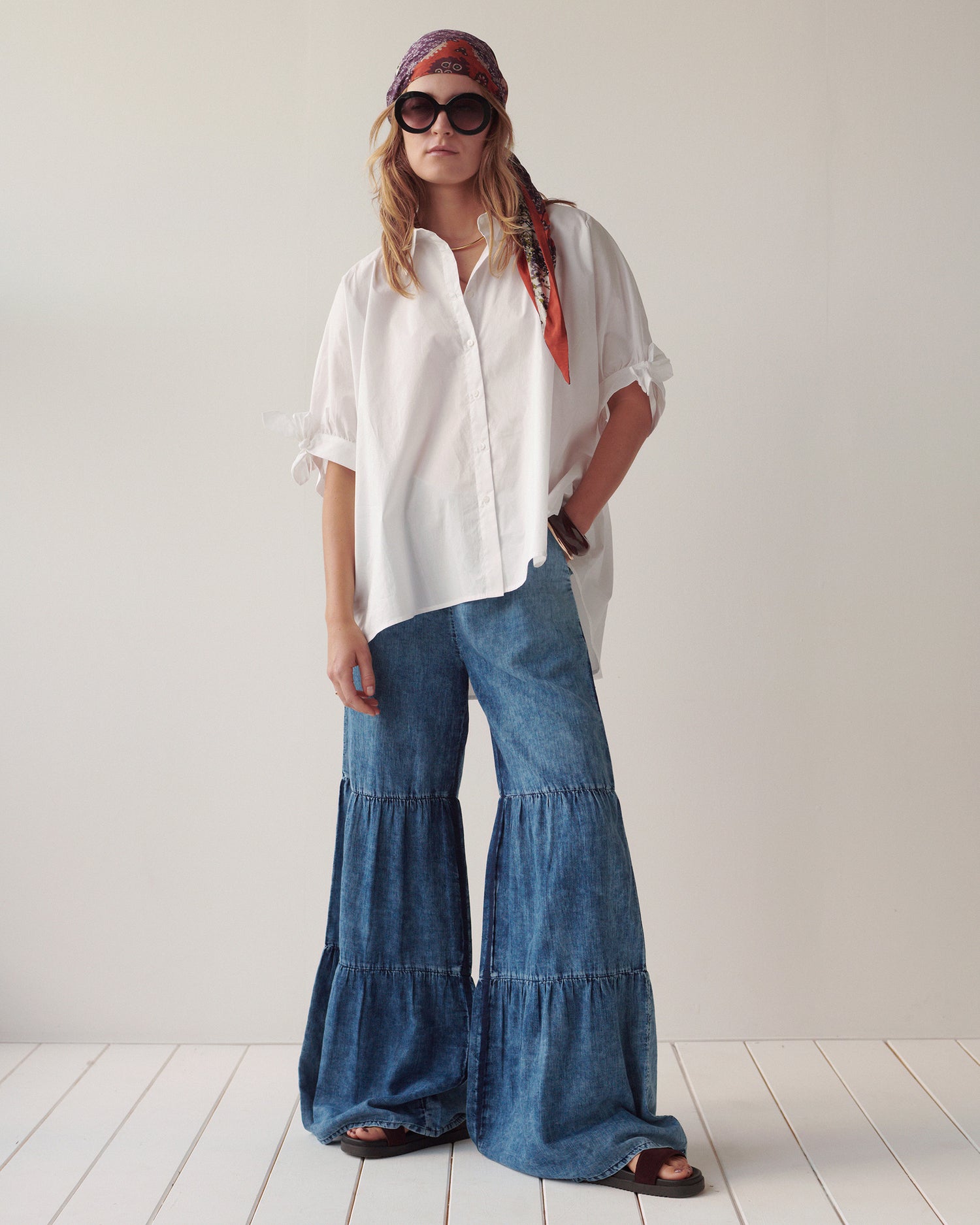 Super-wide shirt blouse