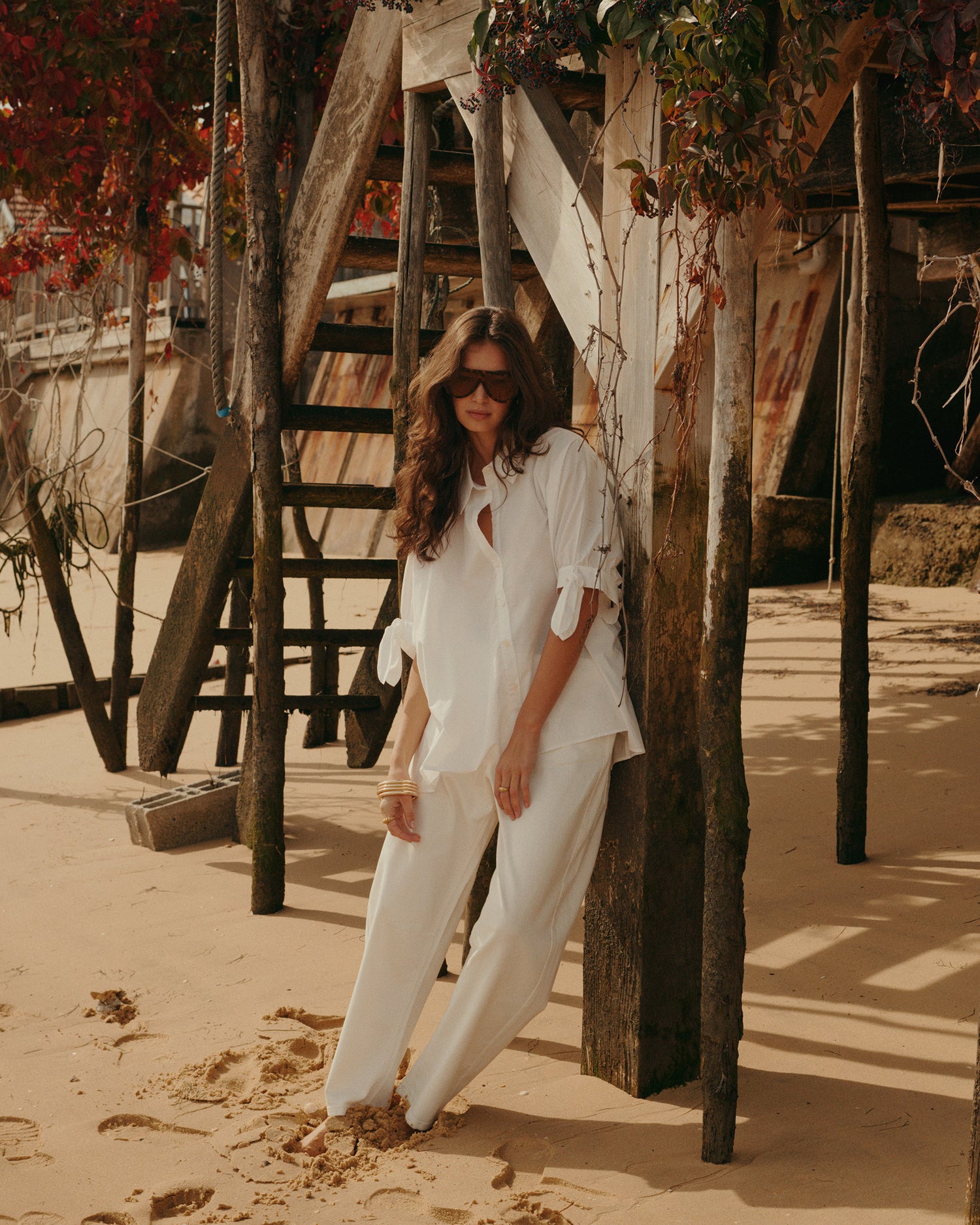 Super-wide shirt blouse