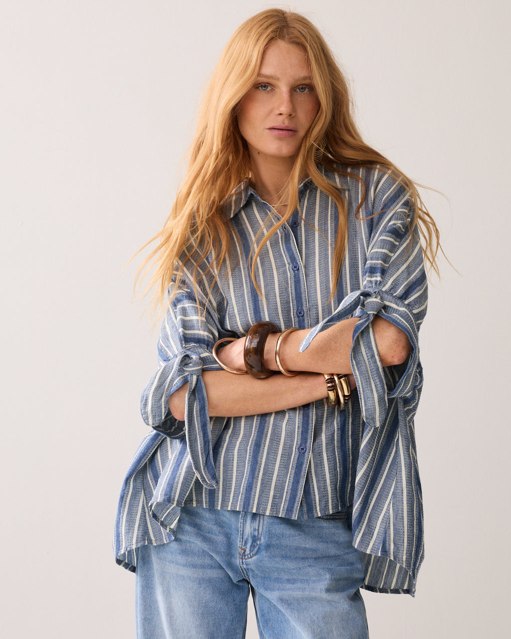 Ultrawijde overhemdblouse