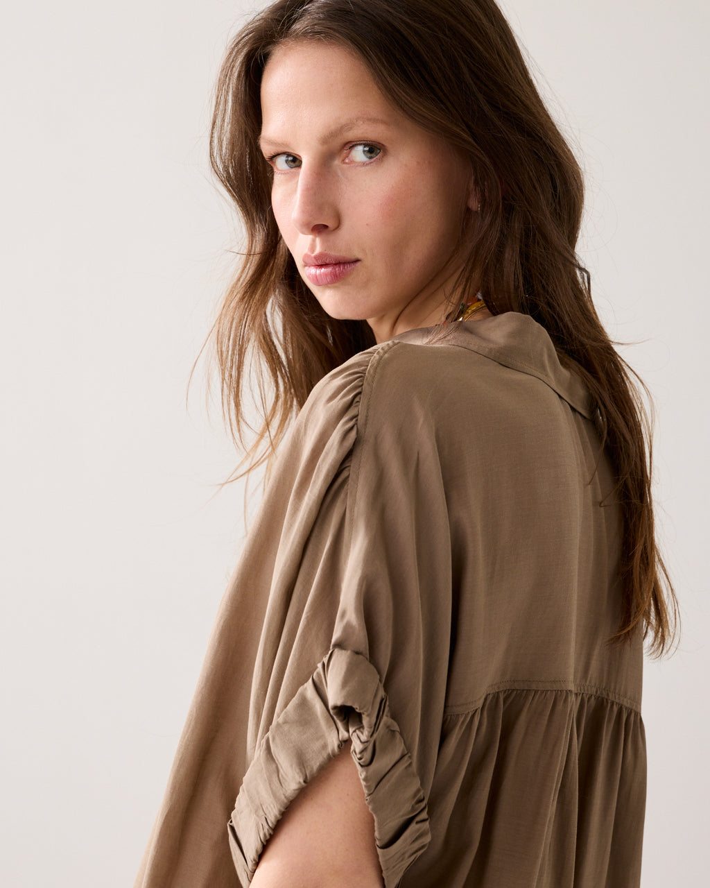 Wear-your-way blouse glanzend