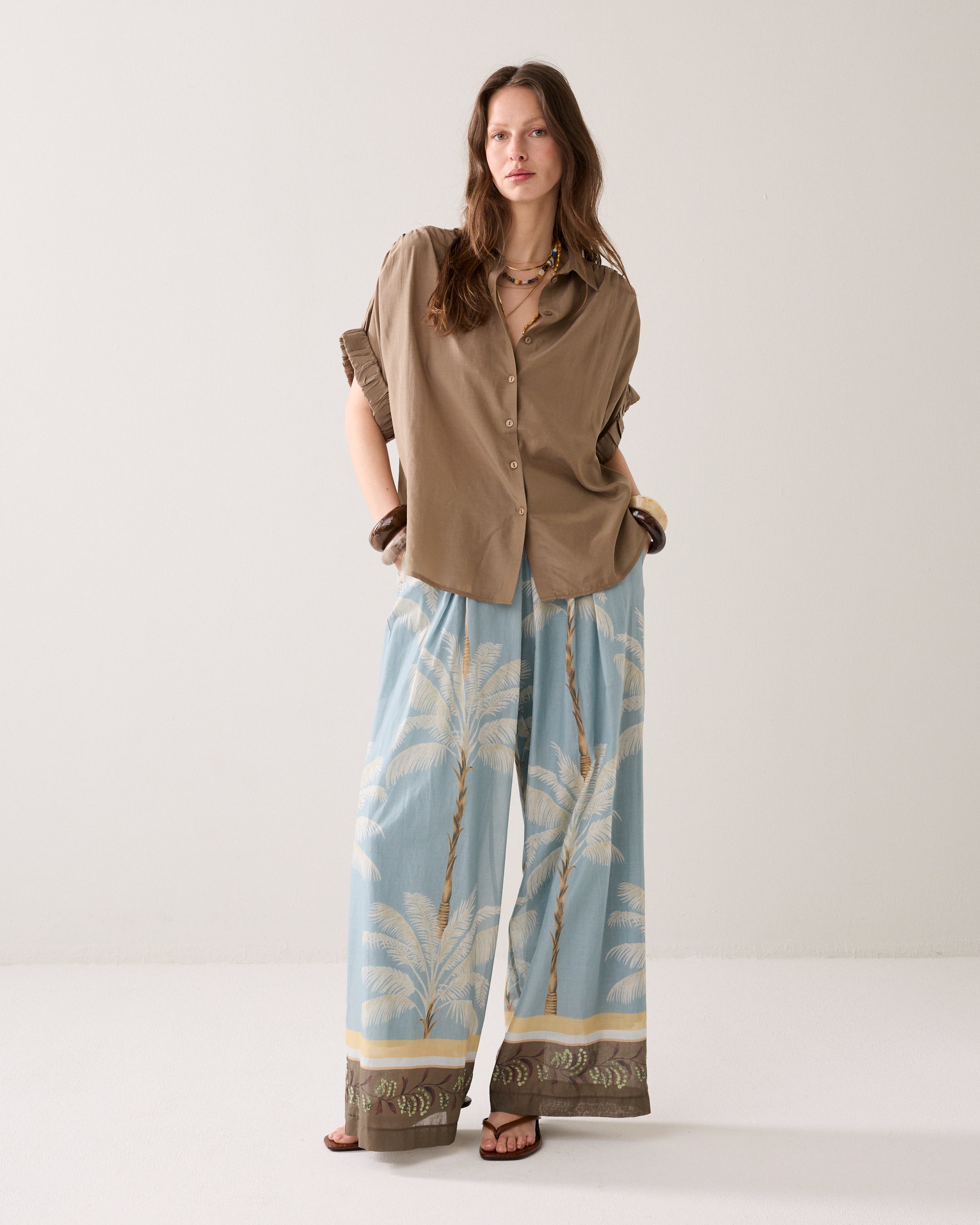 Wear-your-way blouse glanzend
