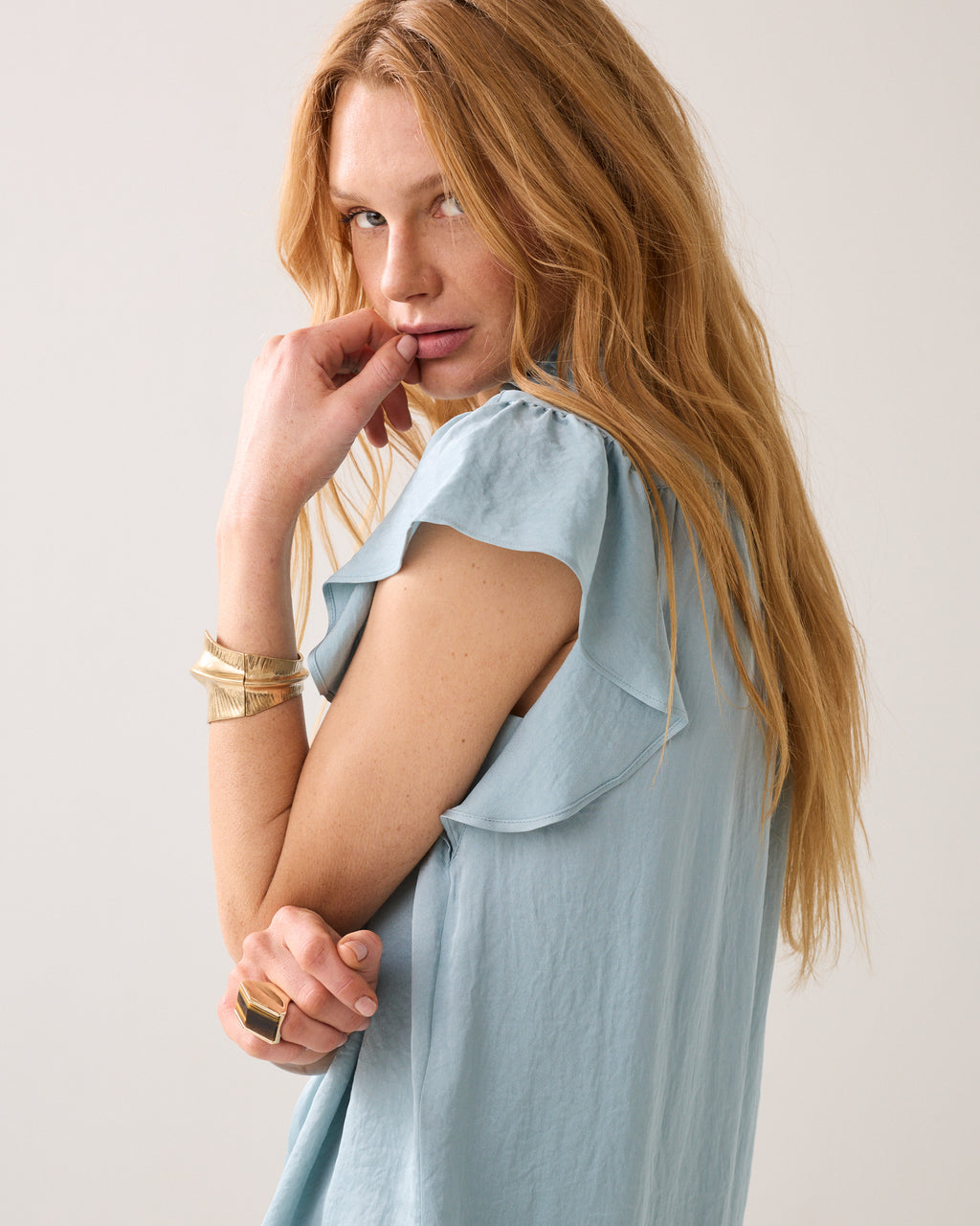 Silky touch feminine top