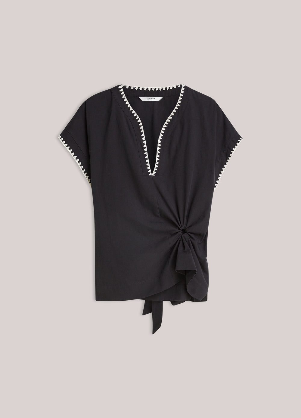 Top en coton avec des coutures au point de feston