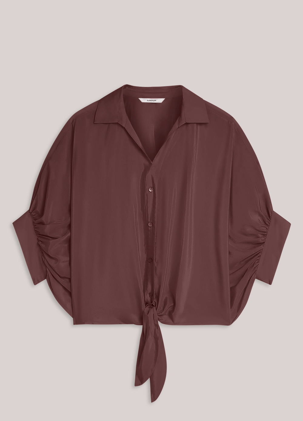Glanzende blouse met strik