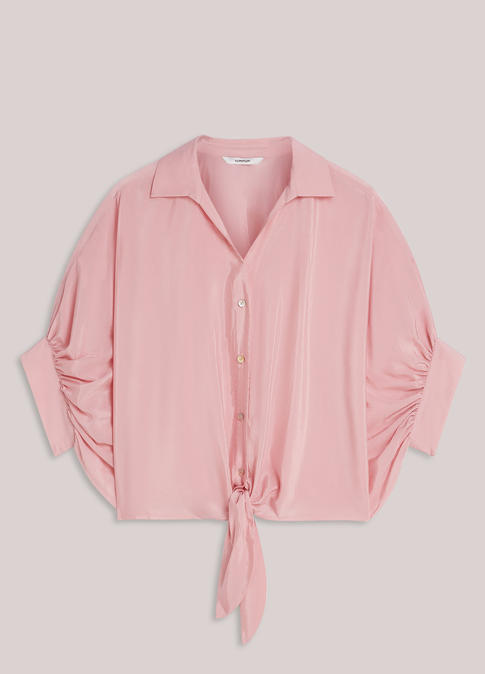 Glanzende blouse met strik