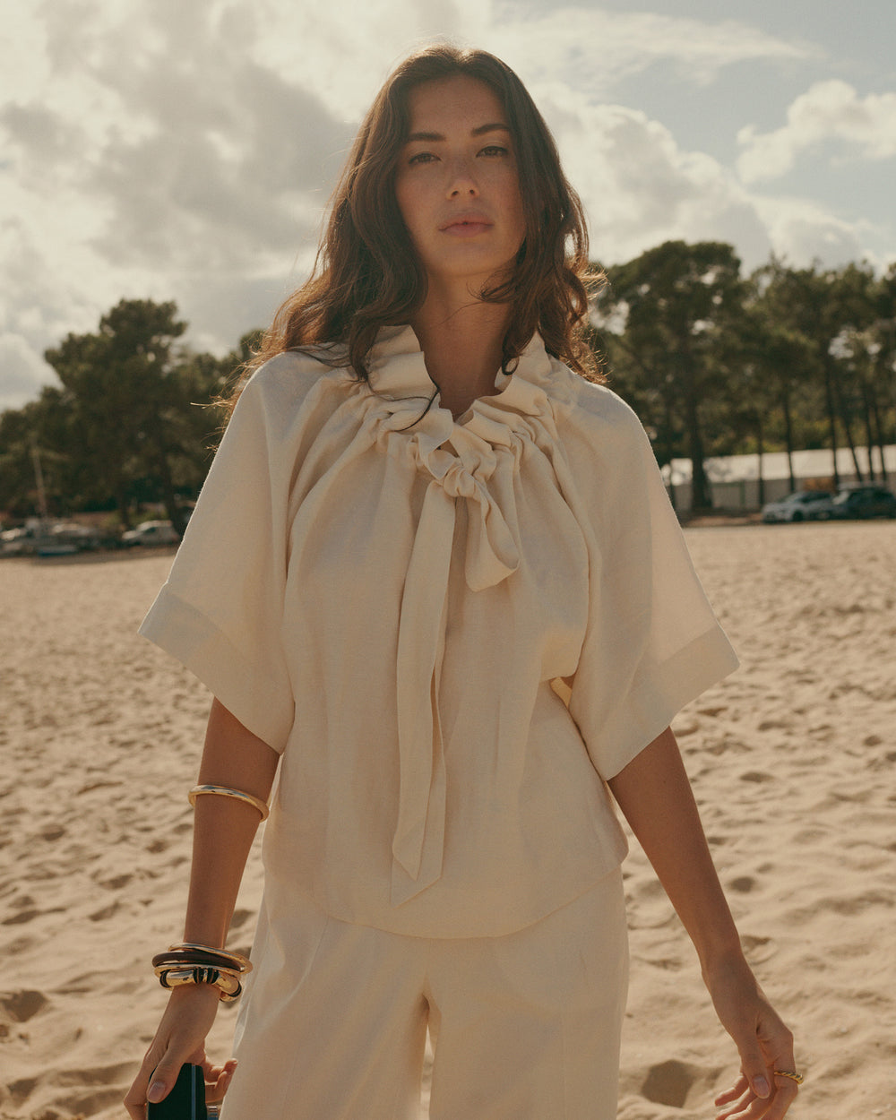 Wear-your-way top linnenblend