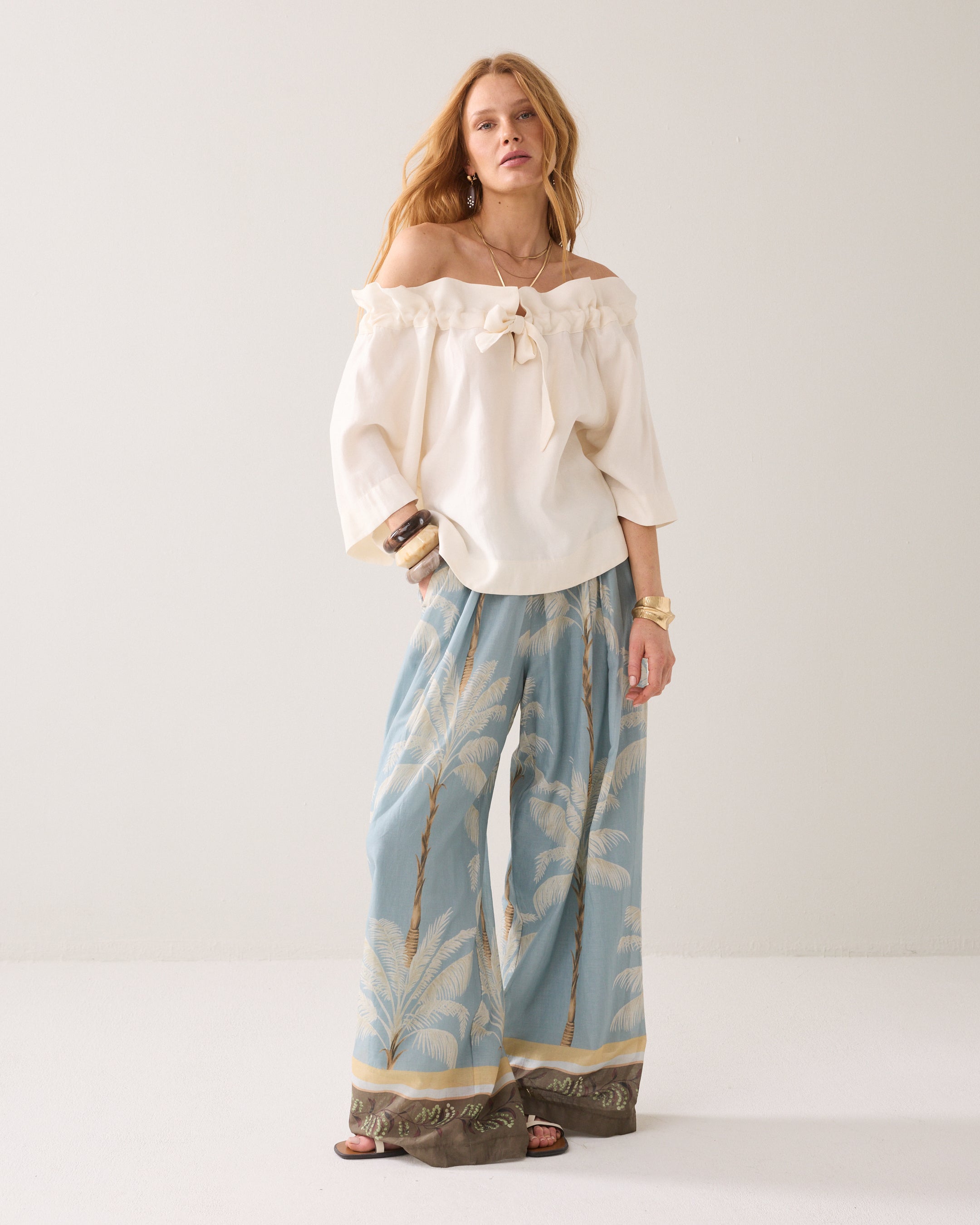 Top « wear-your-way » en mélange de lin