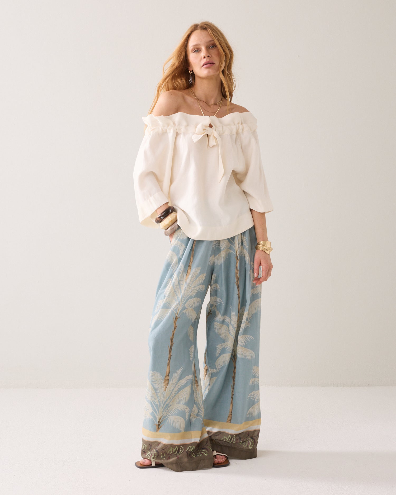 Top « wear-your-way » en mélange de lin