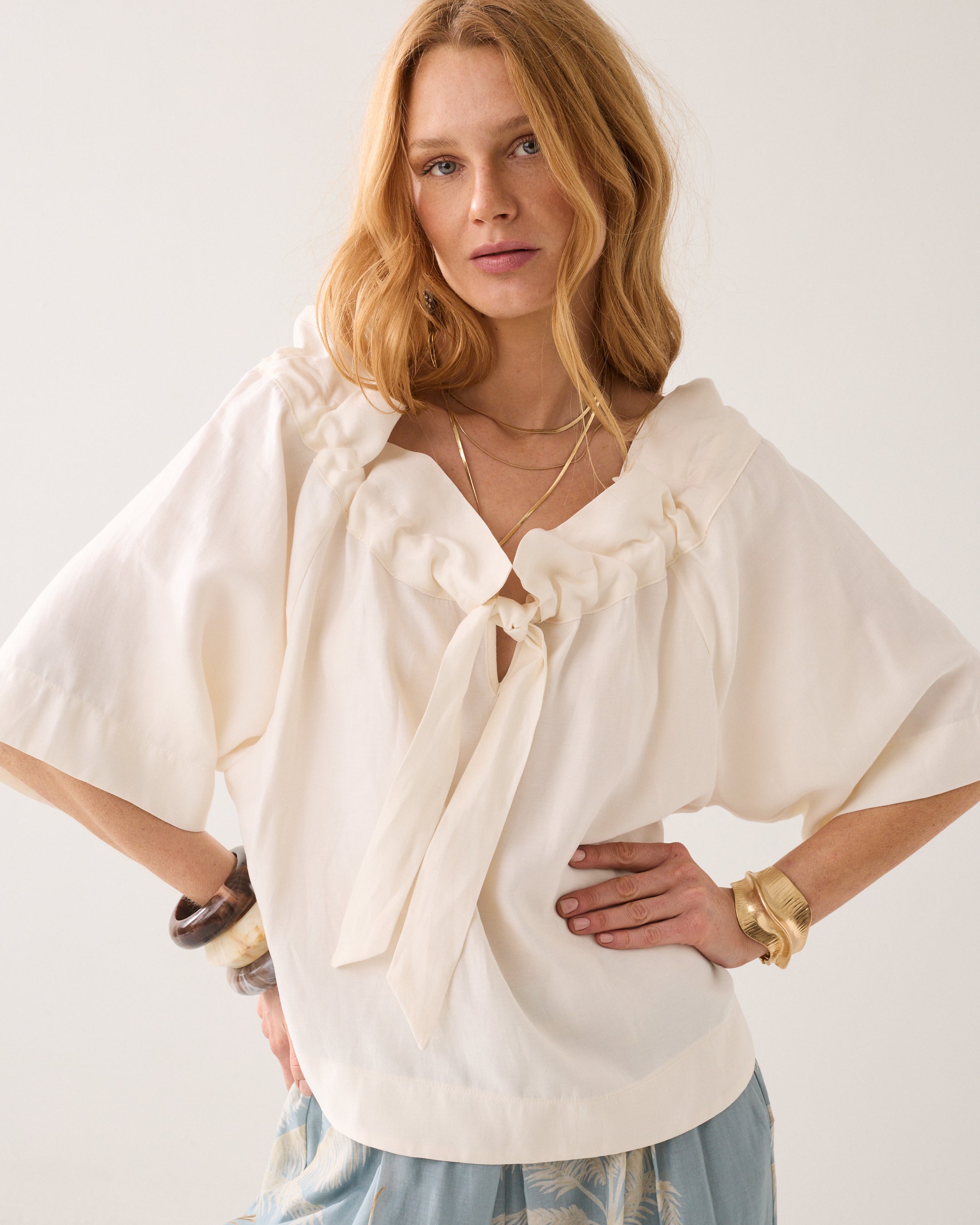 Top « wear-your-way » en mélange de lin