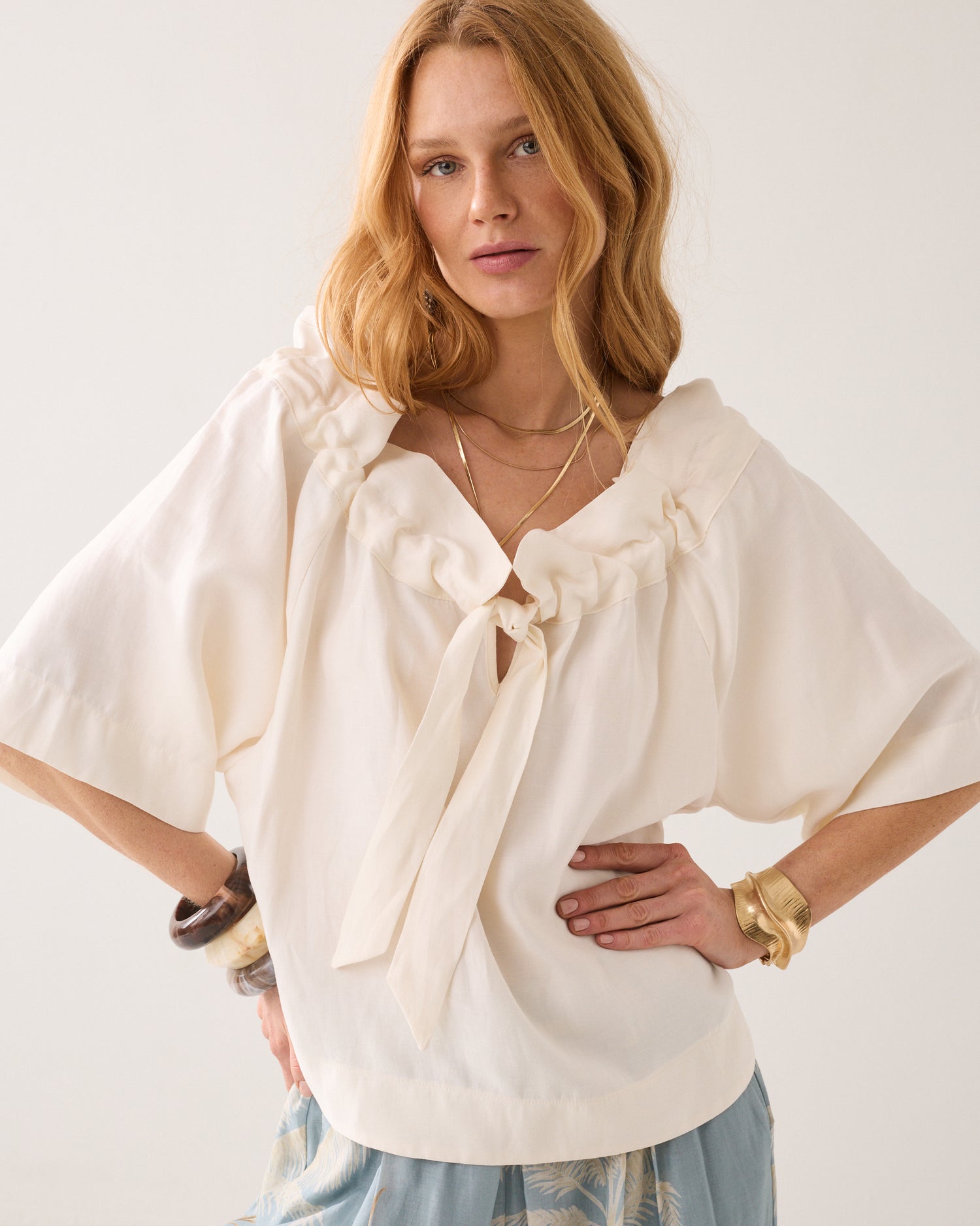 Top « wear-your-way » en mélange de lin