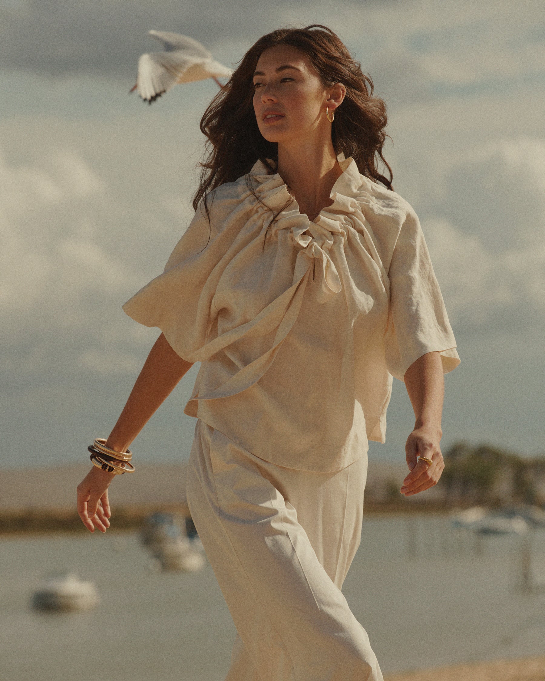 Top « wear-your-way » en mélange de lin