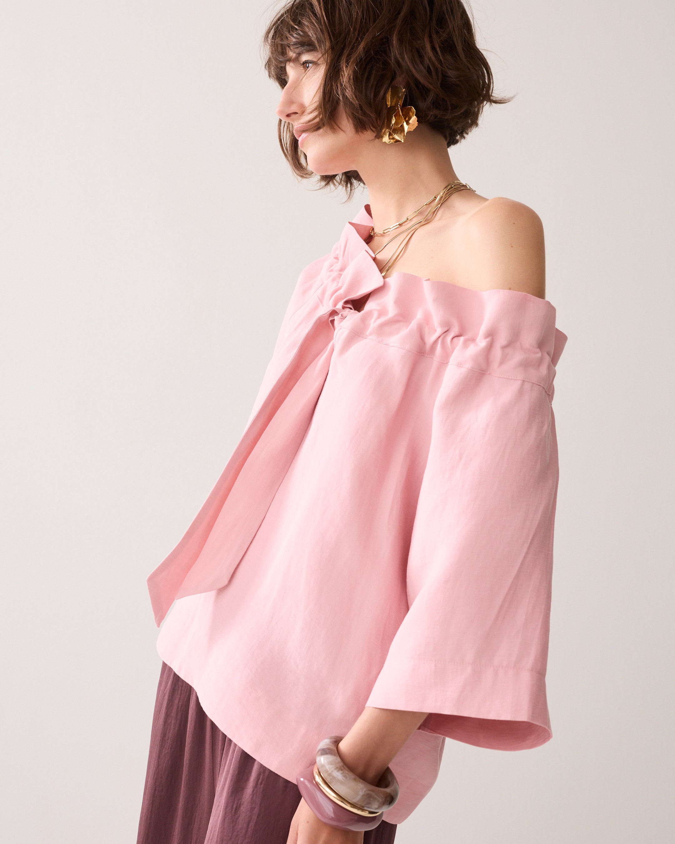 Top « wear-your-way » en mélange de lin