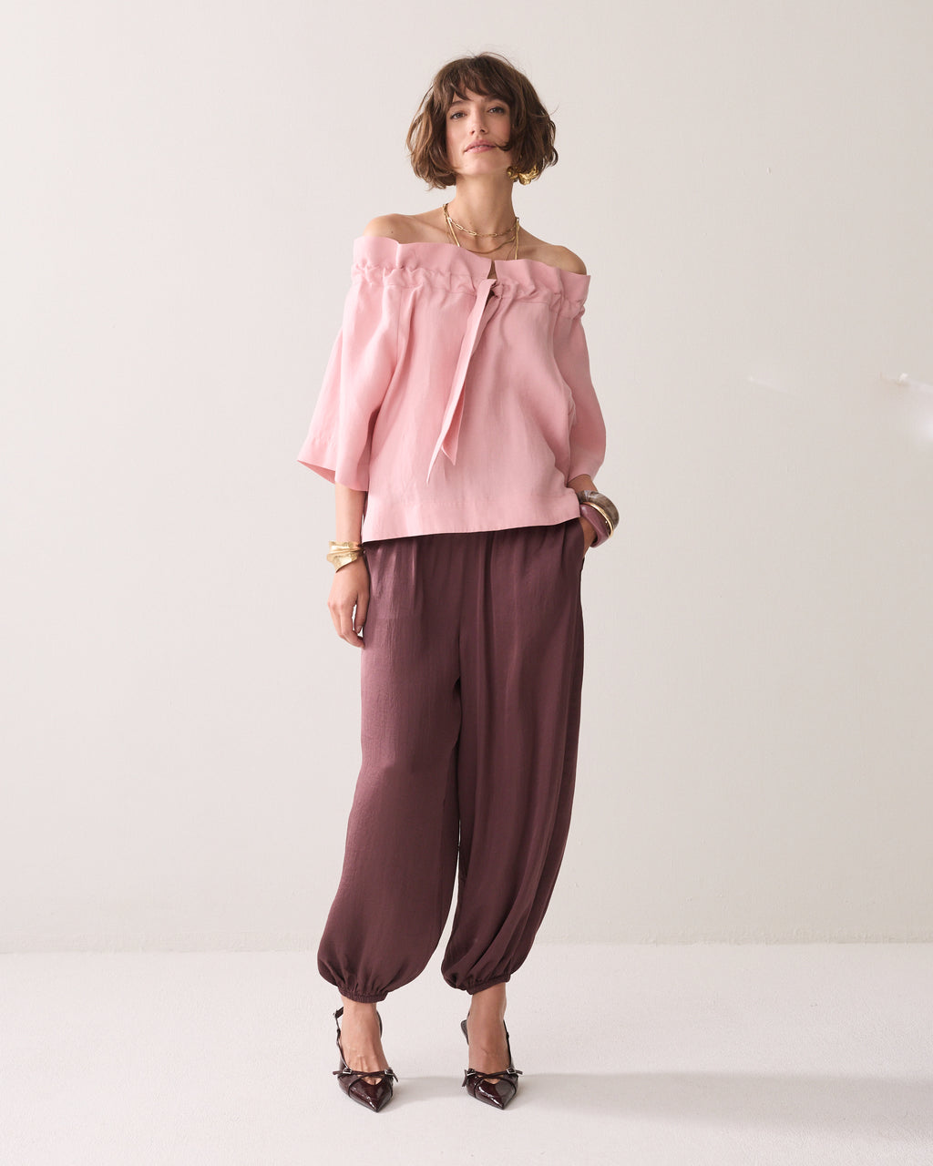 Top « wear-your-way » en mélange de lin