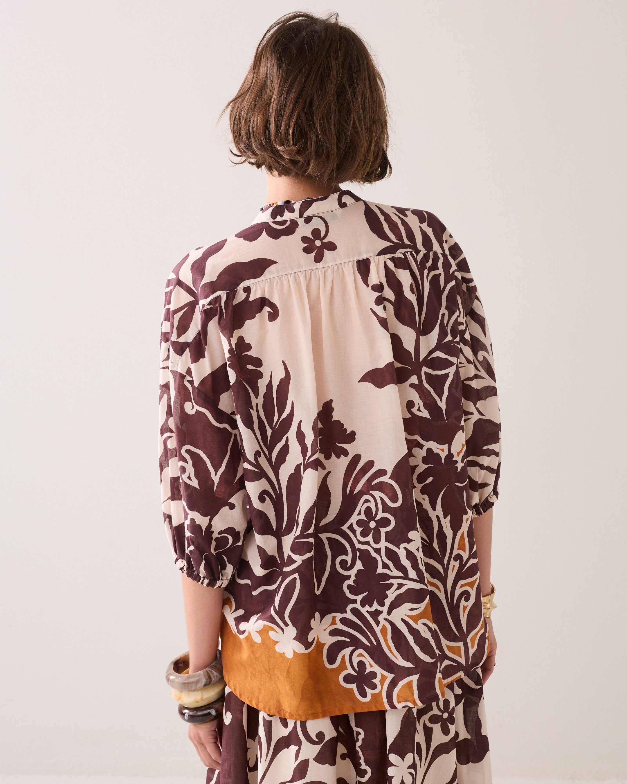 Chemisier en coton imprimé unique