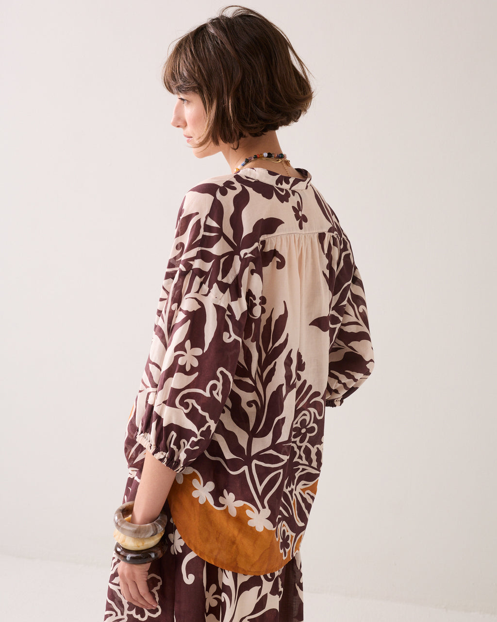 Chemisier en coton imprimé unique