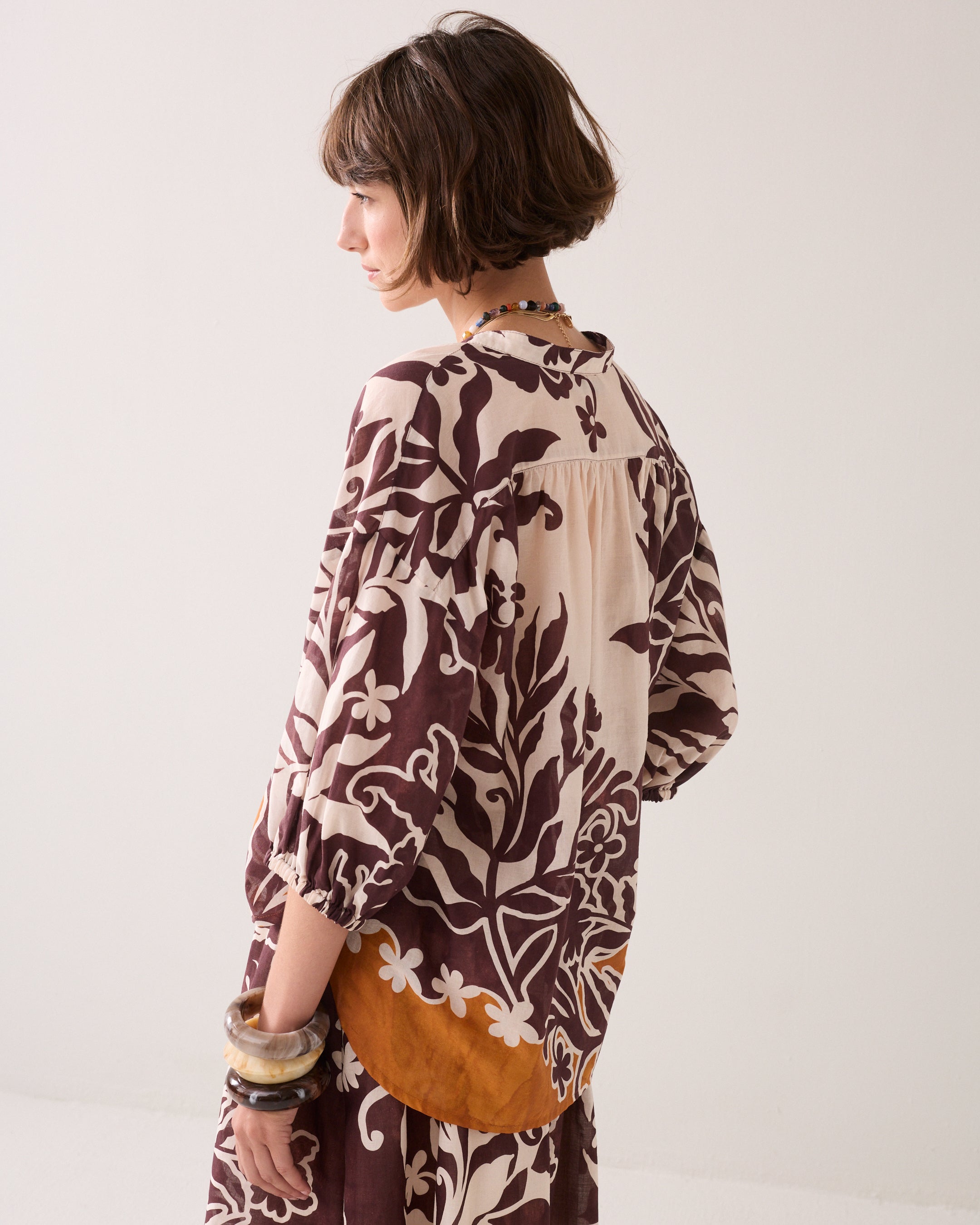 Chemisier en coton imprimé unique
