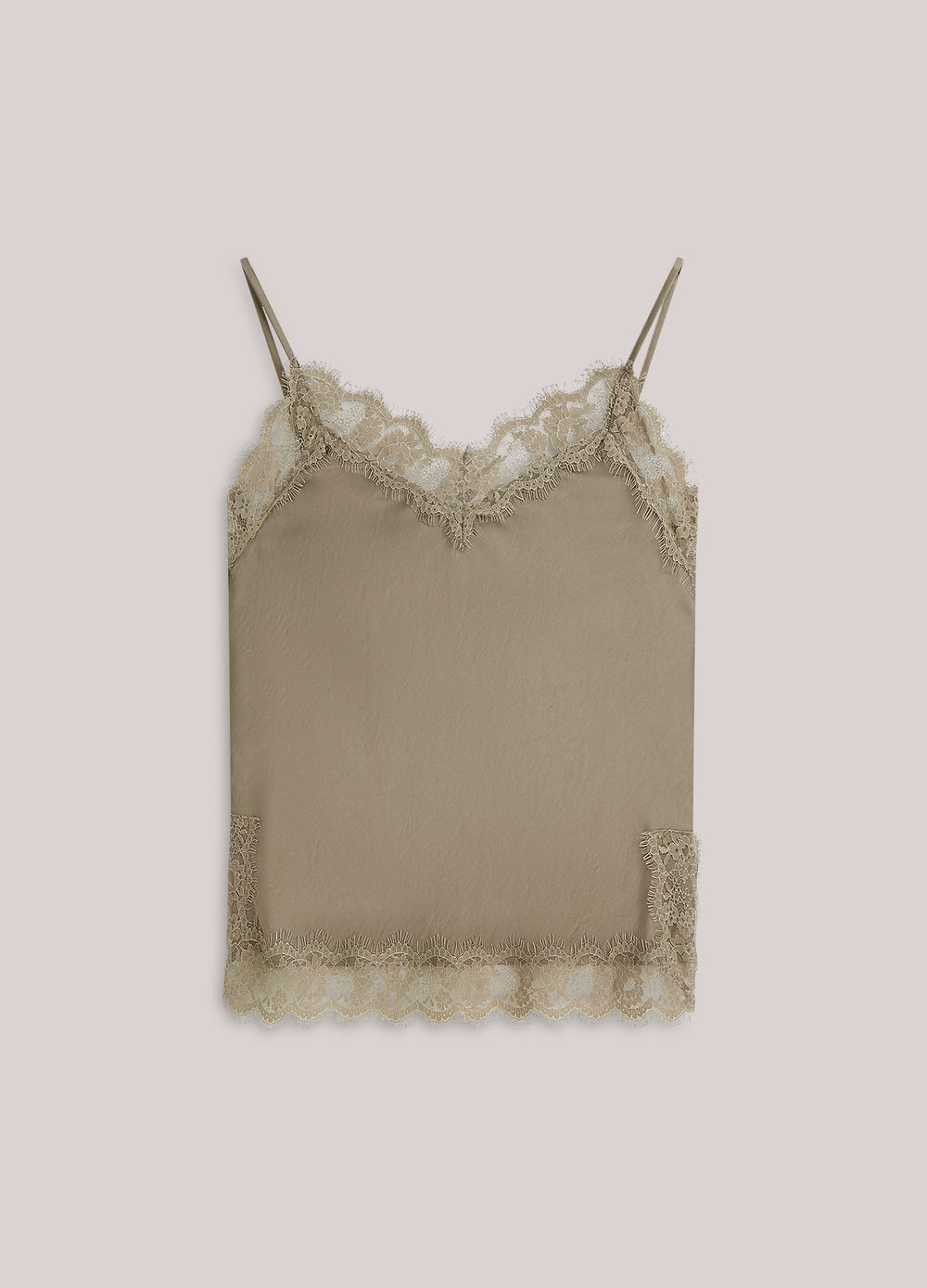 Satijnen singlet met kant