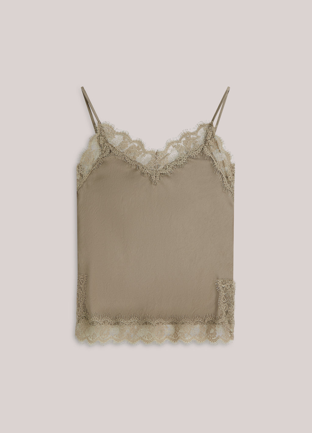 Satijnen singlet met kant