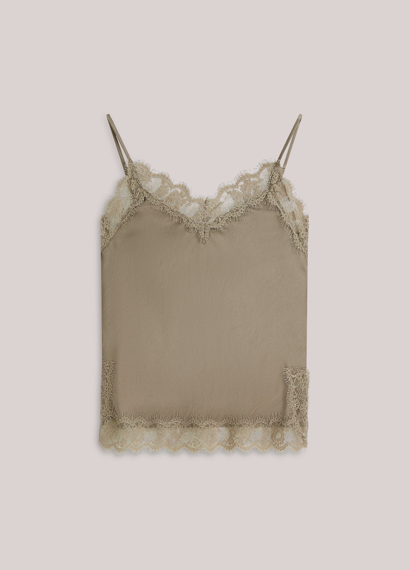 Satijnen singlet met kant