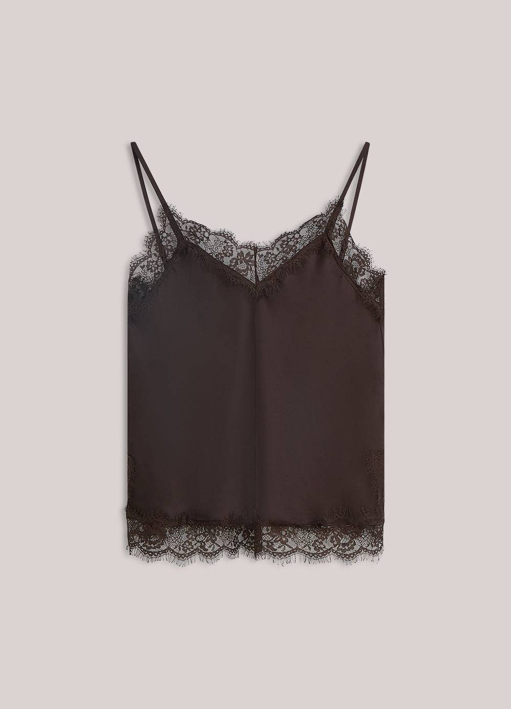 Satijnen singlet met kant