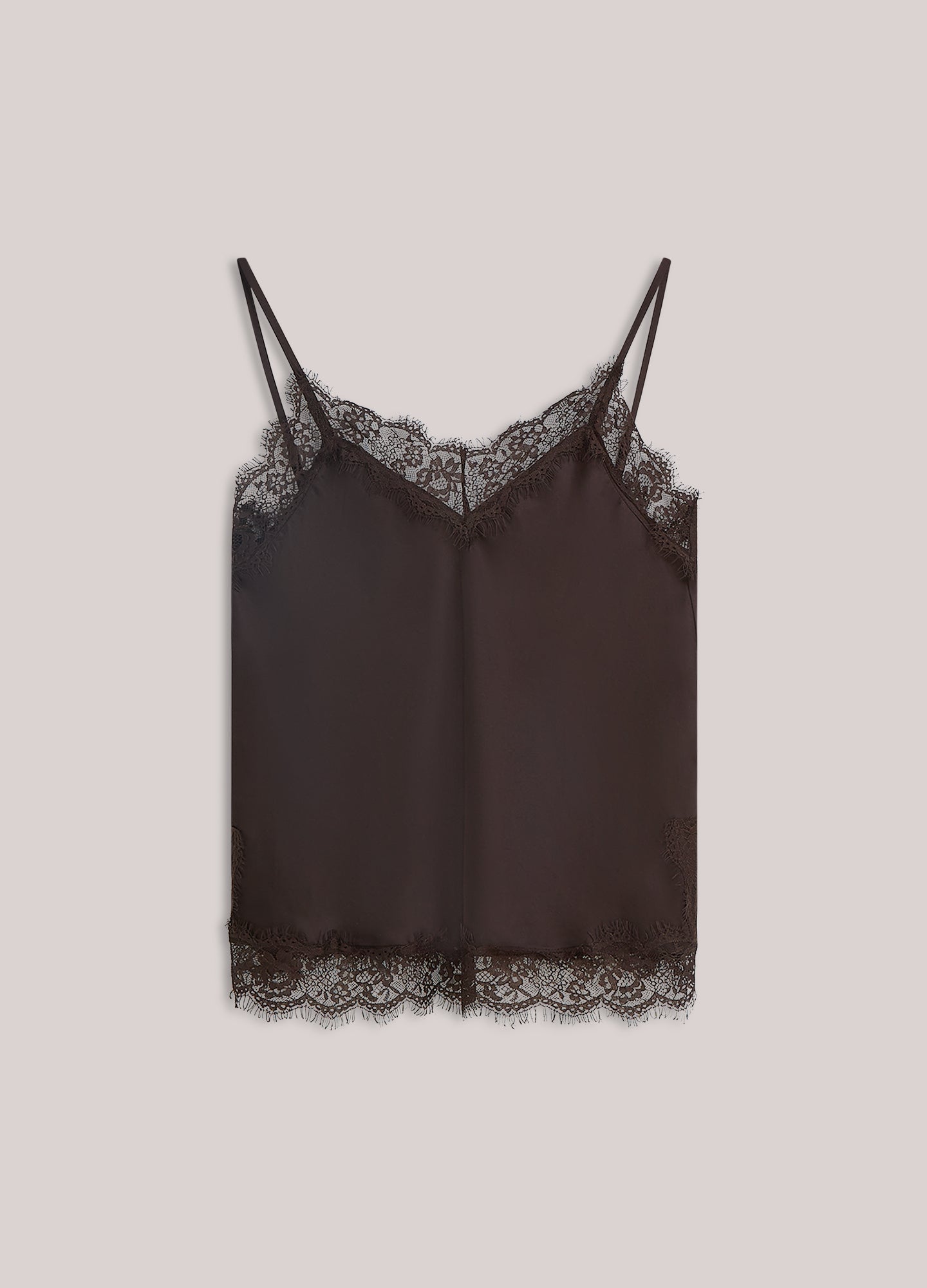 Satijnen singlet met kant
