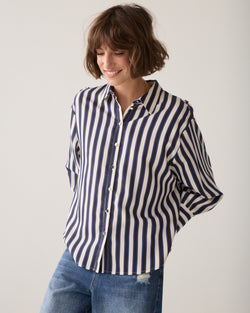Satin striped blouse
