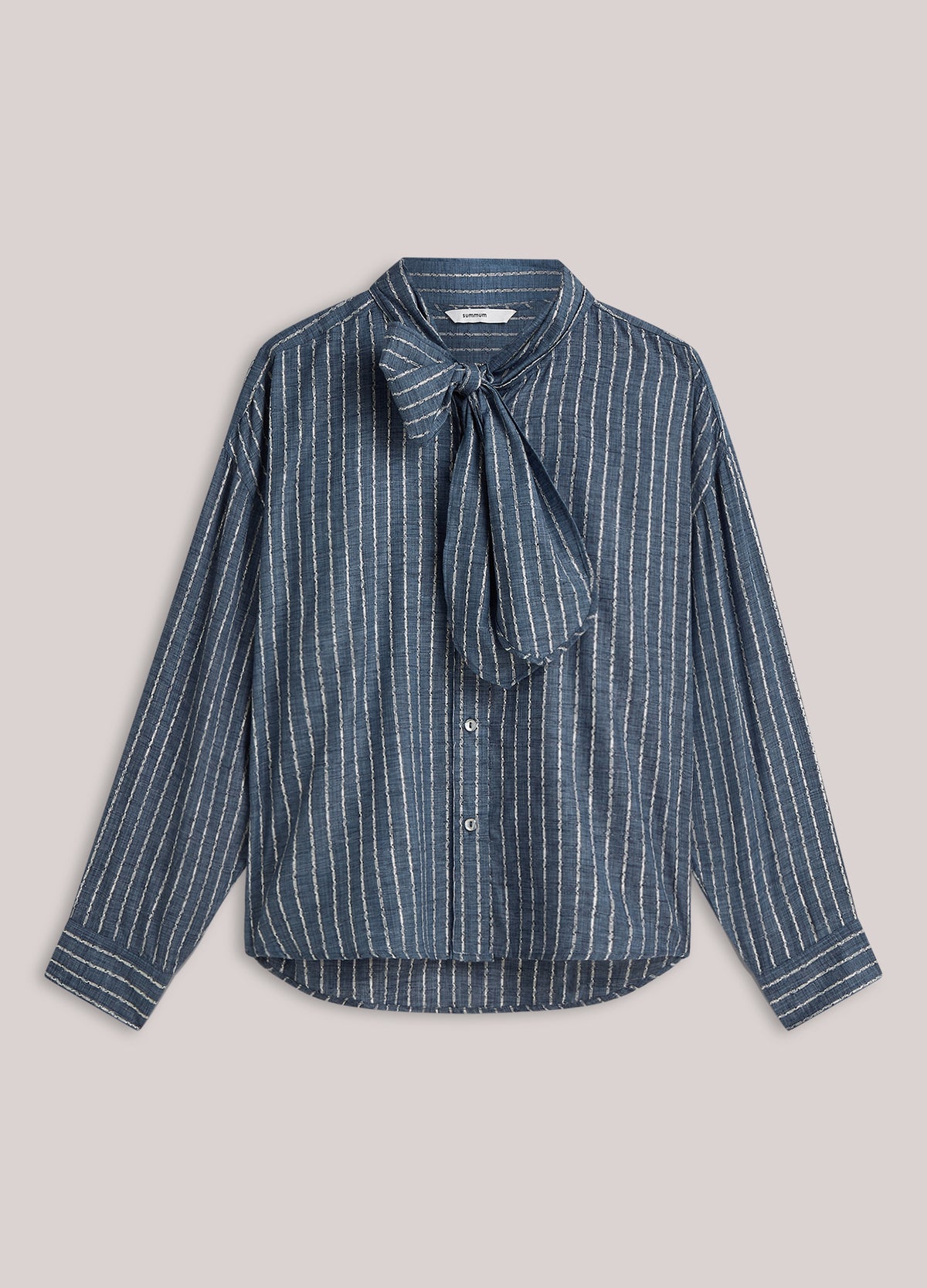 Denim blouse with bow