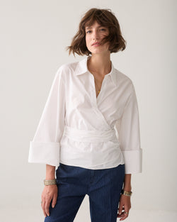 Wrapblouse crispy poplin