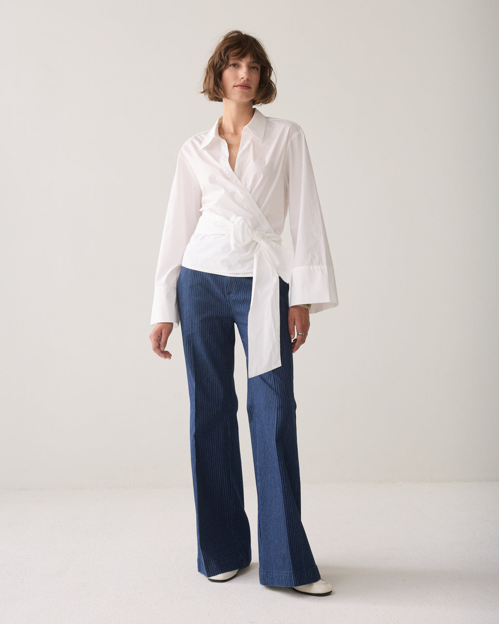 Wrapblouse crispy poplin