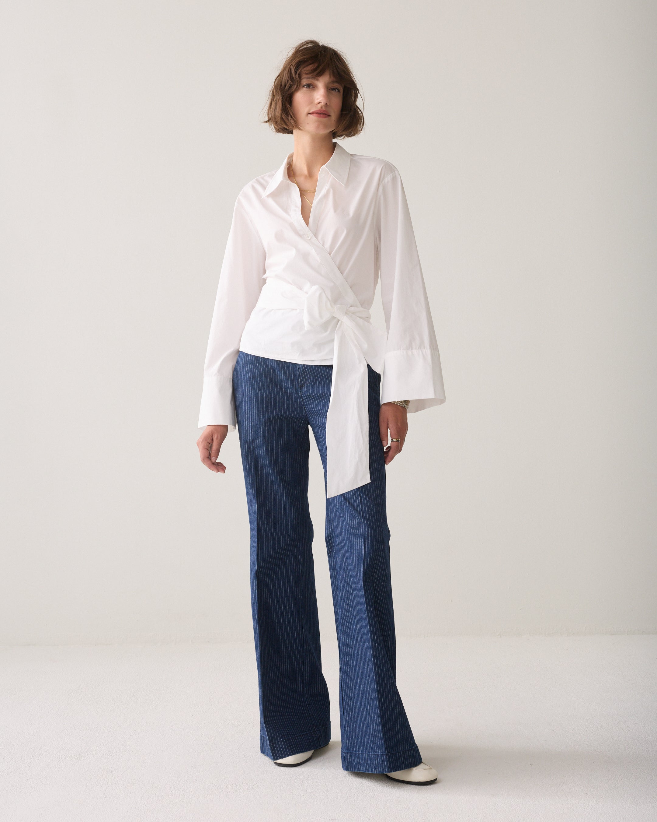 Wrapblouse crispy poplin